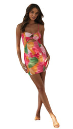 New Women Clothing Printed Strap Skinny Sheath Hollow Out Cutout Dress Bella Mia