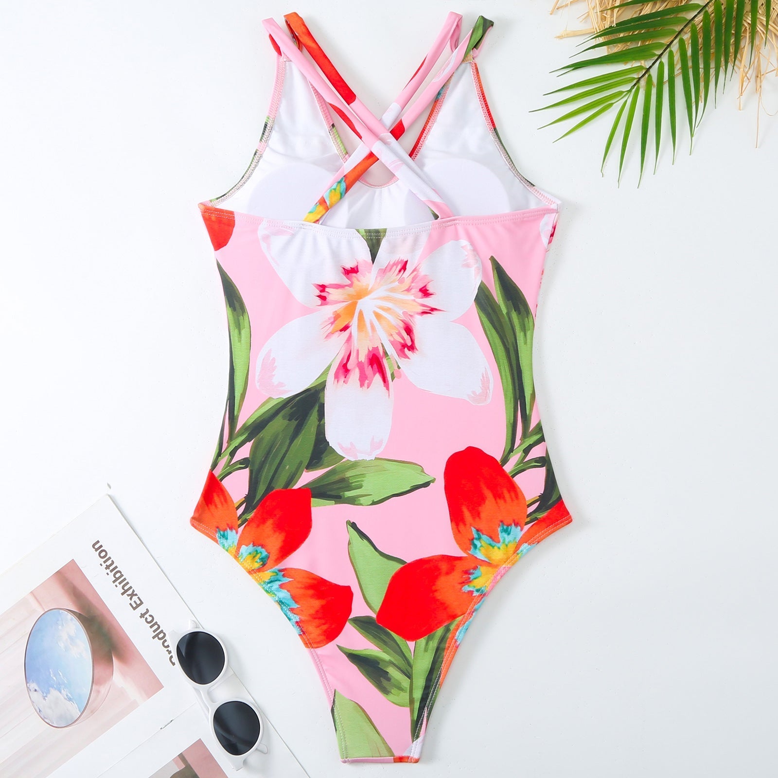 Solid Color One Piece Wome Swimwear Set French Retro Covering Belly Thin Swimming Bella Mia