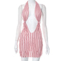 Women Clothing Summer Pattern Sexy Bandeau Lace up Short Dress Bella Mia