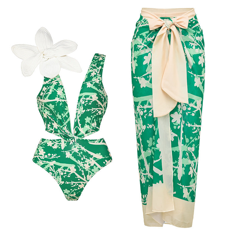 Split Bikini Three Dimensional Floral Heavy Industry Slimming Swimsuit Women Bella Mia