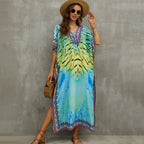 Rope Positioning Maxi Dress Loose Robe Seaside Vacation Beach Dress Bikini Swimsuit Blouse Women Bella Mia