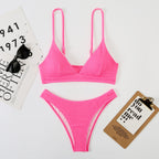 Swimsuit Women Split Three Point Solid Color Special Fabric Internet Celebrity Bikini Bella Mia