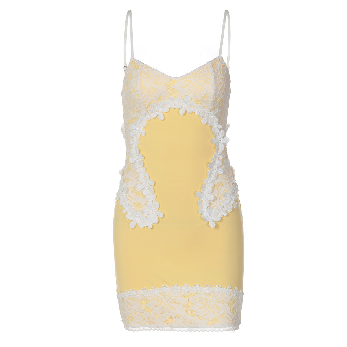 Summer Sexy Lace Splicing Sling Slim Sheath Dress