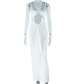 Women Clothing Solid Color Dress Sexy Hollow Out Cutout out Camisole Ribbon Dress Bella Mia