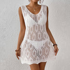 Women Beach Overclothes Women Clothing Sexy Cutout Woven Vest Dress Beach Cover Up Dress Bella Mia