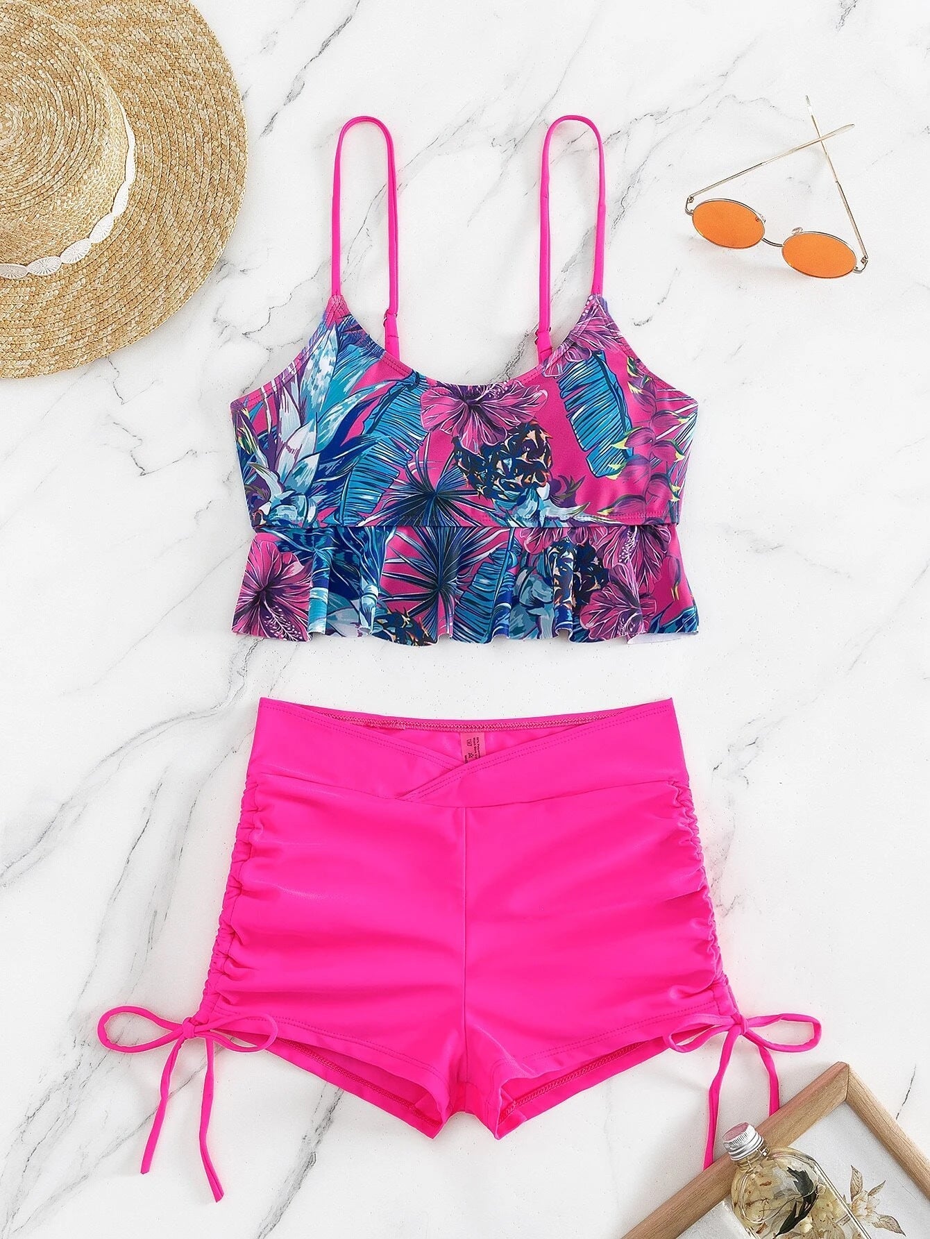 Swimsuit Women Split Boxer Two Piece Printed Bikini Swimsuit Bella Mia