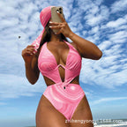 Women One Piece Swimming Two Piece Sets Sexy Steel Bracket Gather Backless Bikini Bella Mia