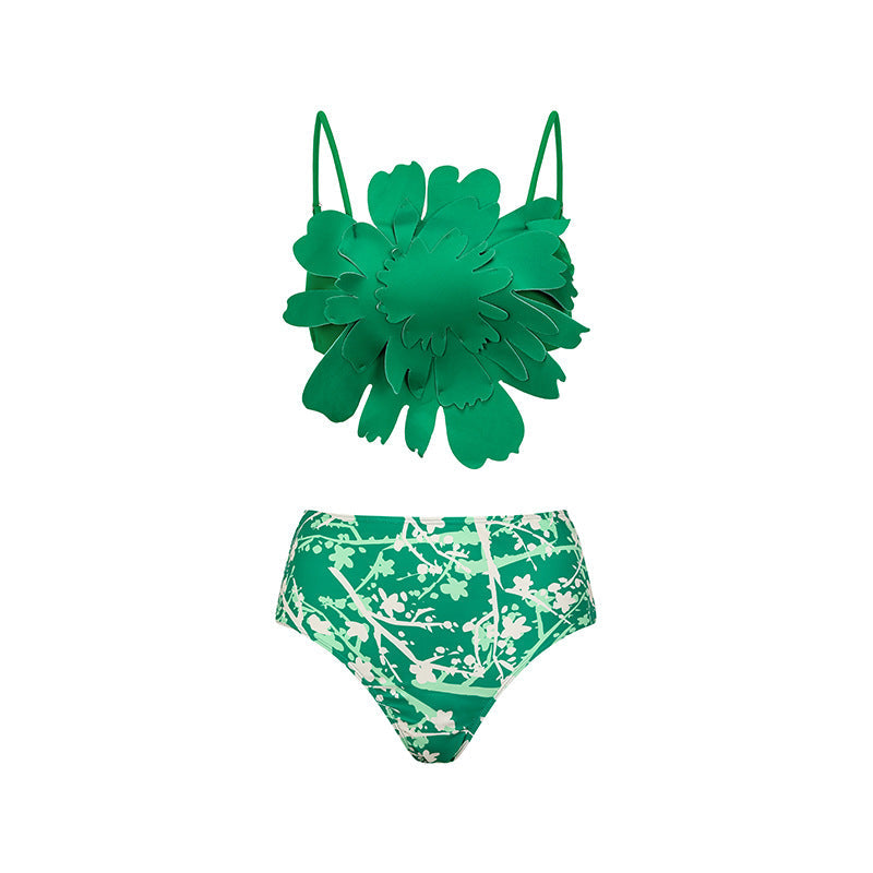Split Bikini Three Dimensional Floral Heavy Industry Slimming Swimsuit Women Bella Mia