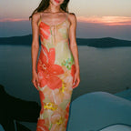 Sexy Suspenders Hollow Out Cutout Print Backless Dress Women Vacation Sexy Dress Bella Mia