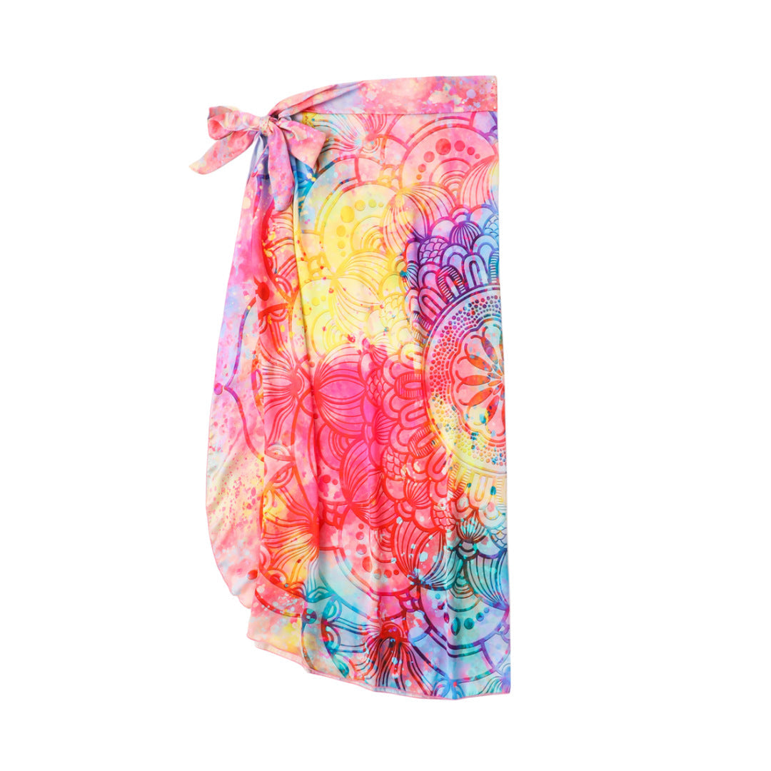 Two Piece Set Swimsuit Multi Color Printed Mesh Maxi Dress Conservative Women Swimsuit Bella Mia