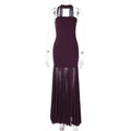Women Clothing Autumn Winter Sexy Mesh Stitching Tube Top Evening Maxi Dress Women Bella Mia