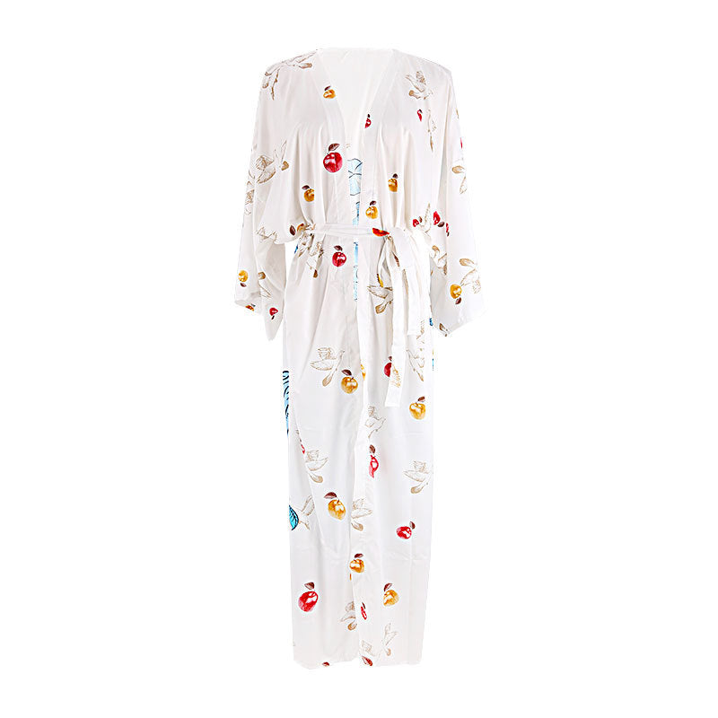 Polyester Printed Long Sun Protection Cardigan Women Swimsuit Outer Beach Cover Up Women's Vacation Beach Coat Bella Mia