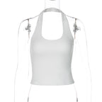 Women Clothing Summer Sexy Backless Slim Fit Outdoor All Matching Small Vest Women Bella Mia
