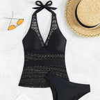 Lace Stitching Tankini Solid Color Sexy Bikini Split Swimsuit for Women Bella Mia