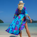 Rayon Printed Cardigan Holiday Casual Beach Bikini Cover Colors Bella Mia