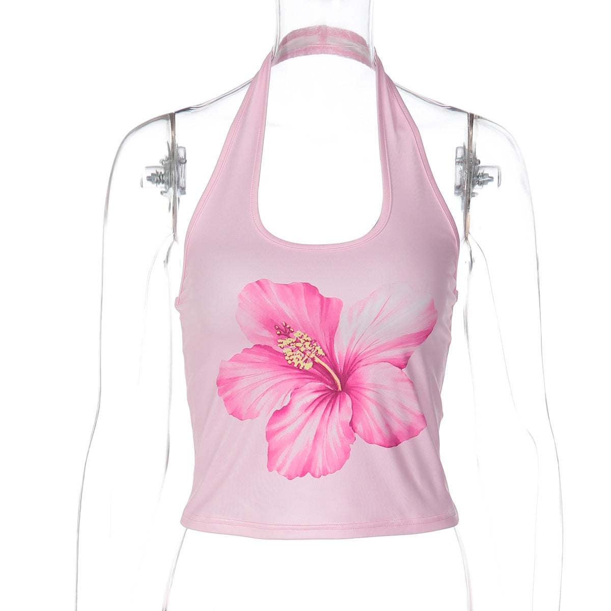 Summer Women Clothing Print Top Sexy Halter Slim Fit Vest