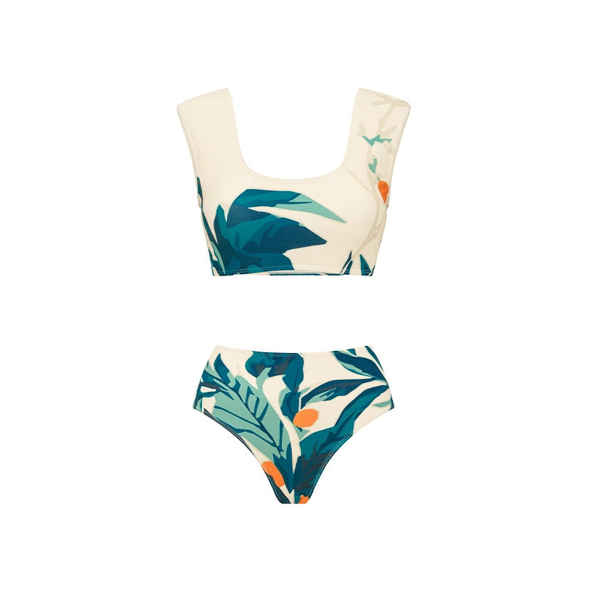 Bikini Fresh Printed High Waist Split Swimsuit Women Bella Mia