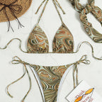Women Swimsuit Split Printed Swimsuit Lace up Sexy Summer Women Bikini Bella Mia