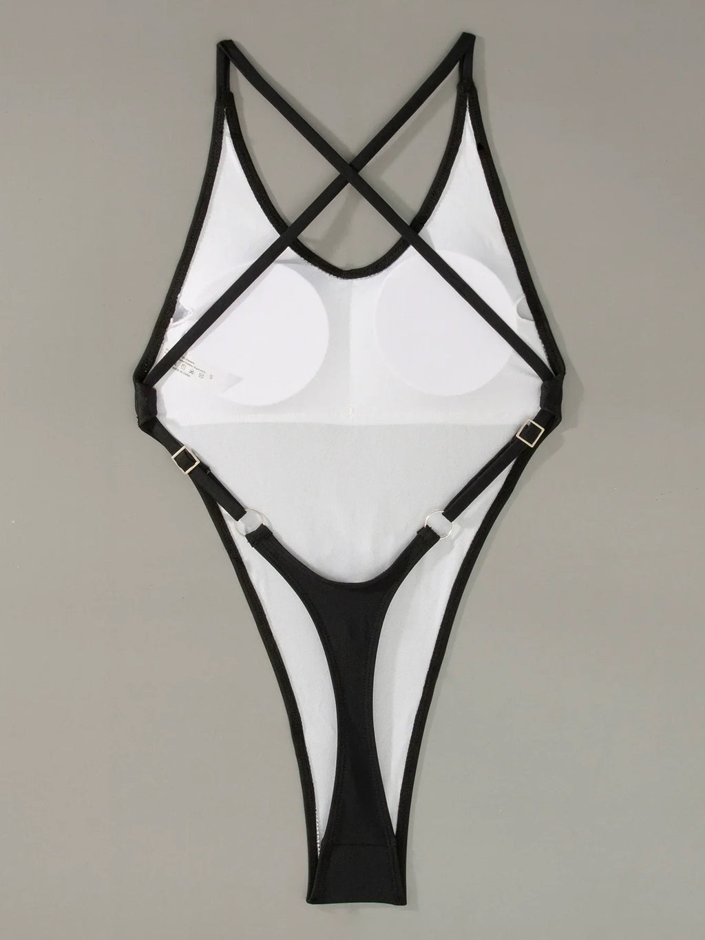 Fashion Women's Sexy Open Back Cross T-Back One-Piece Bikini Swimsuit Sexy Net Red High Harpoon Trousers Bikini