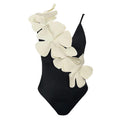 Three Dimensional Floral Design Solid Color Sexy Slimming One Piece Women Swimsuit Bella Mia