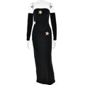 Pleated Long Sleeved Women Dress Fashionable Sexy Sheath Slim Fit Dress Bella Mia