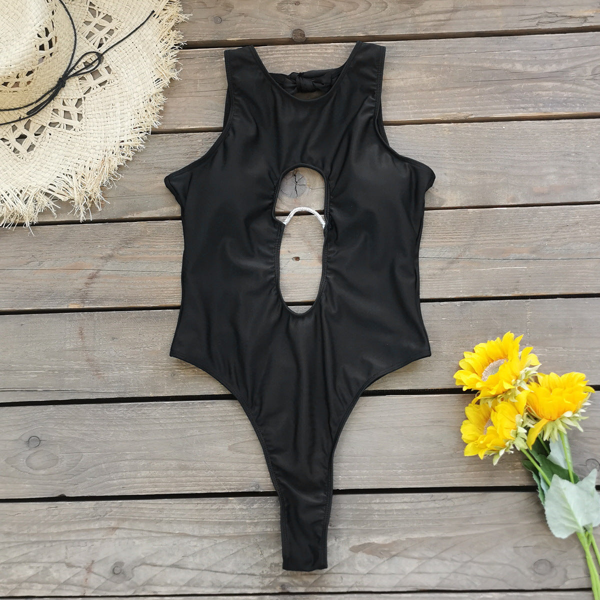 Pure White One Piece Swimsuit Women Sexy Hollow Out Cutout out One Piece Swimsuit