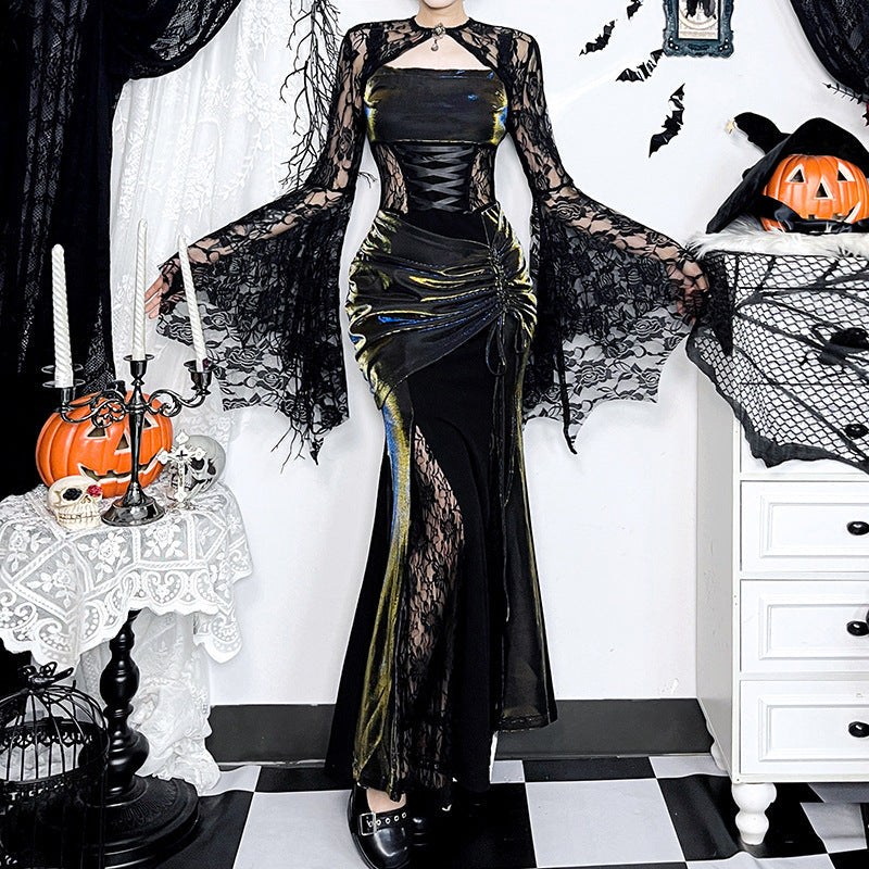 Autumn Elegant Lace Batwing Sleeve Irregular Asymmetric Overhaul Waistcoat Top Women Bella Mia