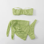 Sexy Lace up Swimsuit Three Piece Wind Beach Seaside Vacation Bikini Swimming Suit Bella Mia