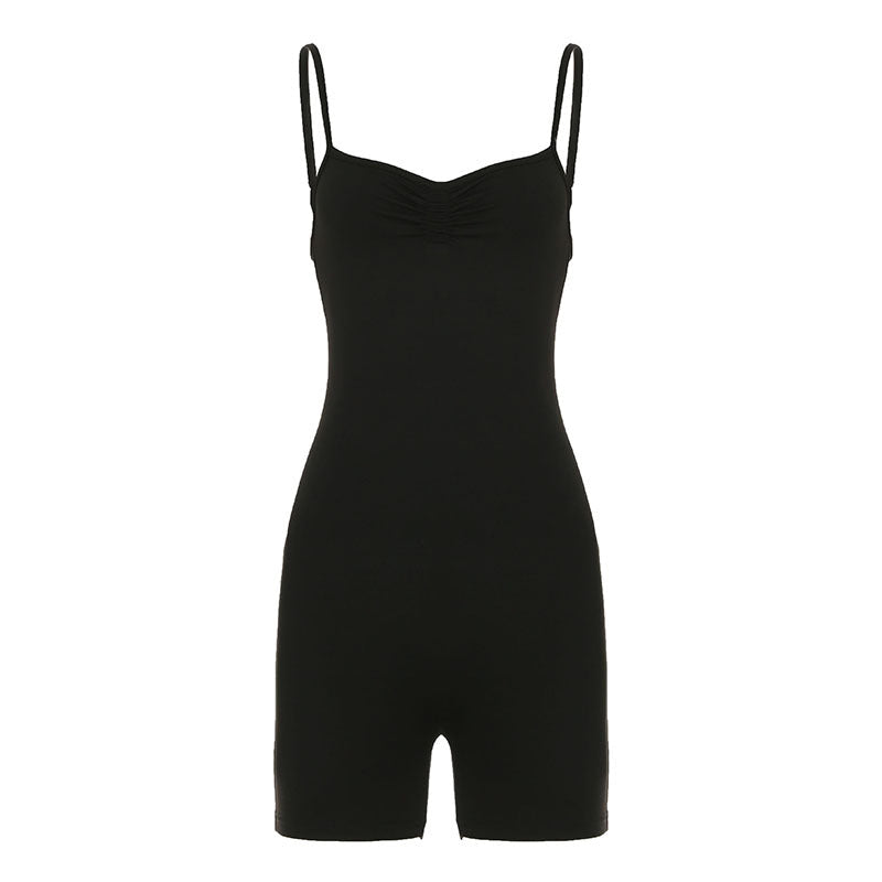 Summer Women Street Sports Solid Color Romper Corset Yoga Fitness Casual Jumpsuit Bella Mia