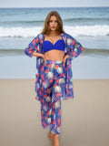 Four Piece Set Women Swimsuit Long Sleeve Blouse Sun Protective Pants Bikini Bella Mia