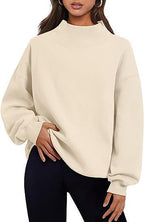 Women Autumn Winter Casual Fleece Shirt Women Thick Half Turtleneck Loose Sweatshirts Bella Mia