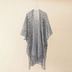 Summer Leopard Print Gold Silk Hollow Out Cutout Tassel Shawl Beach Sun Protection Sun Proof Cardigan Coat Bella Mia