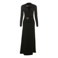 Fall Women Clothing Sexy Deep V Plunge neck Split Dress Solid Color Dress Women Bella Mia