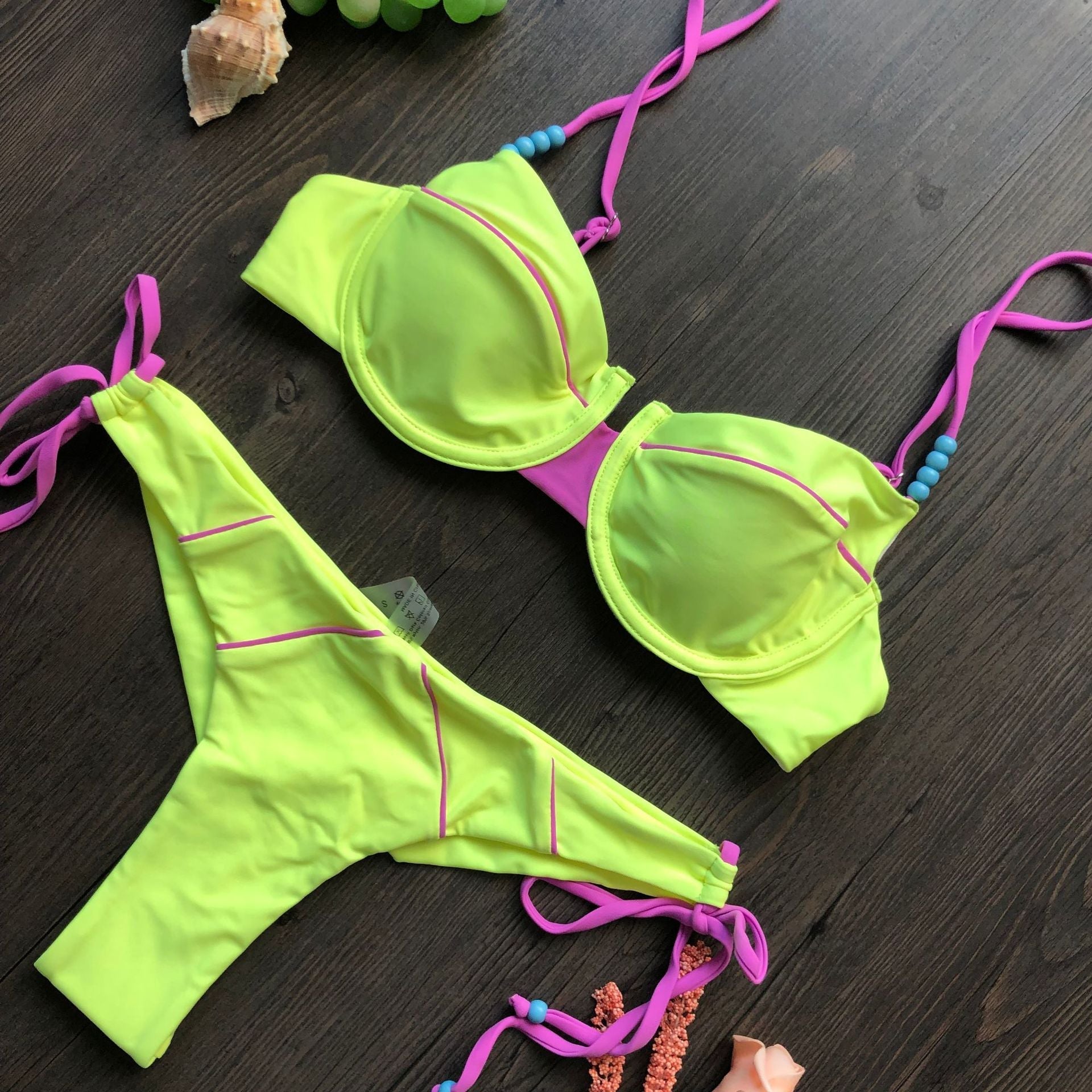 Sexy Sunken Stripe Split Bikini Women Swimsuit Bella Mia