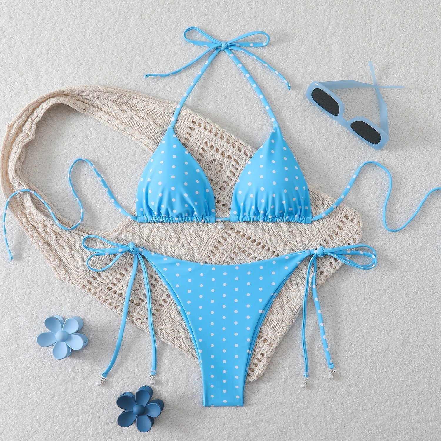 Swimwear Women Split Tight Dot Sexy Bikini Triangle Printed Swimsuit Bella Mia