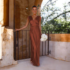 Women Dress Solid Color V neck Sexy Long Fishtail Dress Bella Mia