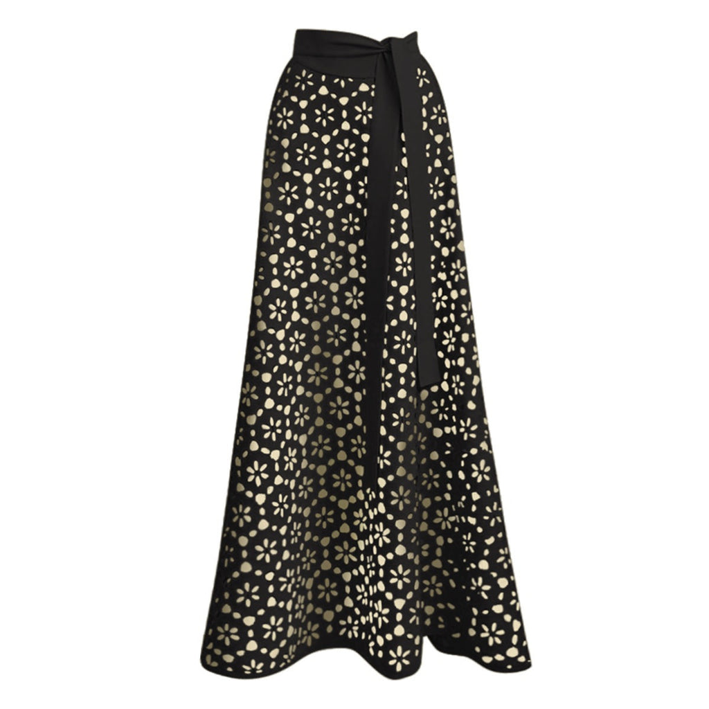 Swimsuit Strapless Black Laser Hollow Out Cutout High Grade Swimsuit Women Long Skirt