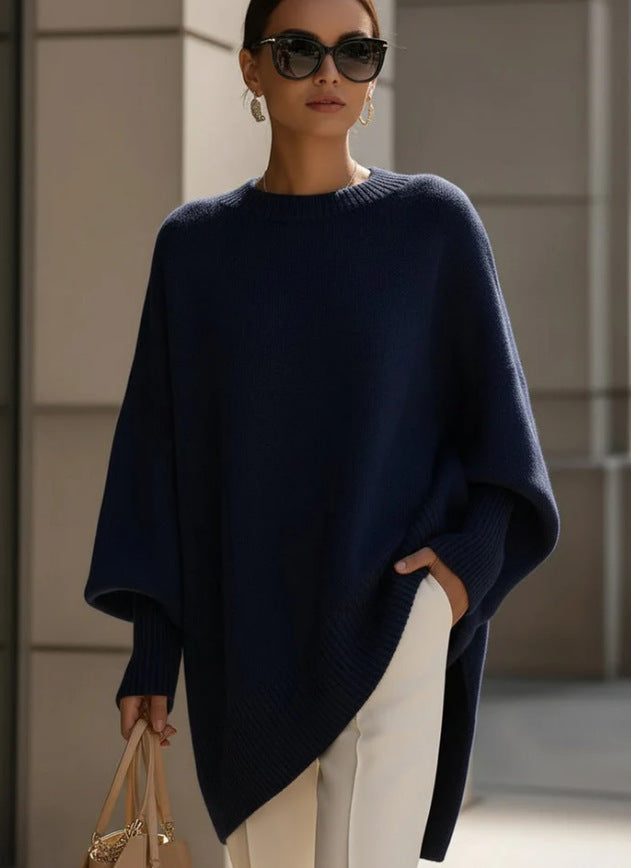 Autumn Winter round Neck Pullover Sweater Women Loose Lazy Solid Color Women Sweater Bella Mia