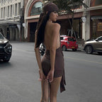 Spring Sexy Backless Adult Lady like Woman Deep V Plunge Strap Dress Bella Mia