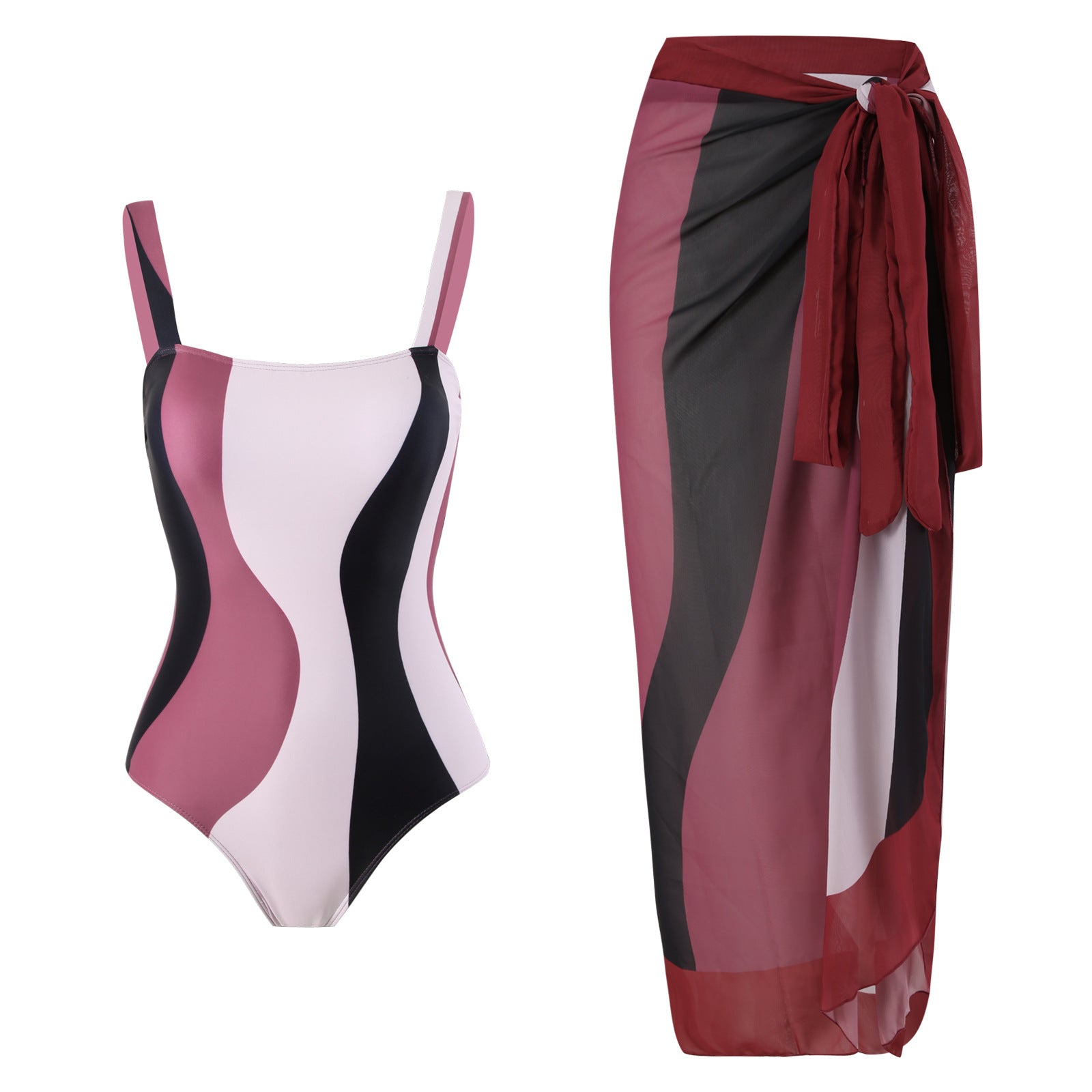One Piece Triangle Swimsuit Sexy Swimsuit Sexy Belt Wrap Skirt Bella Mia