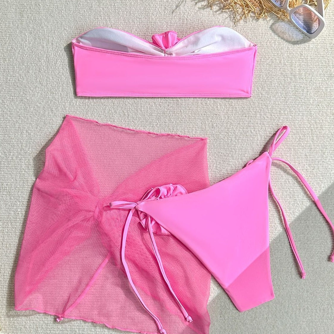 Bikini Sexy Three Piece Set Swimsuit Women Three Dimensional Big Floral Bikini Swimsuit Bella Mia