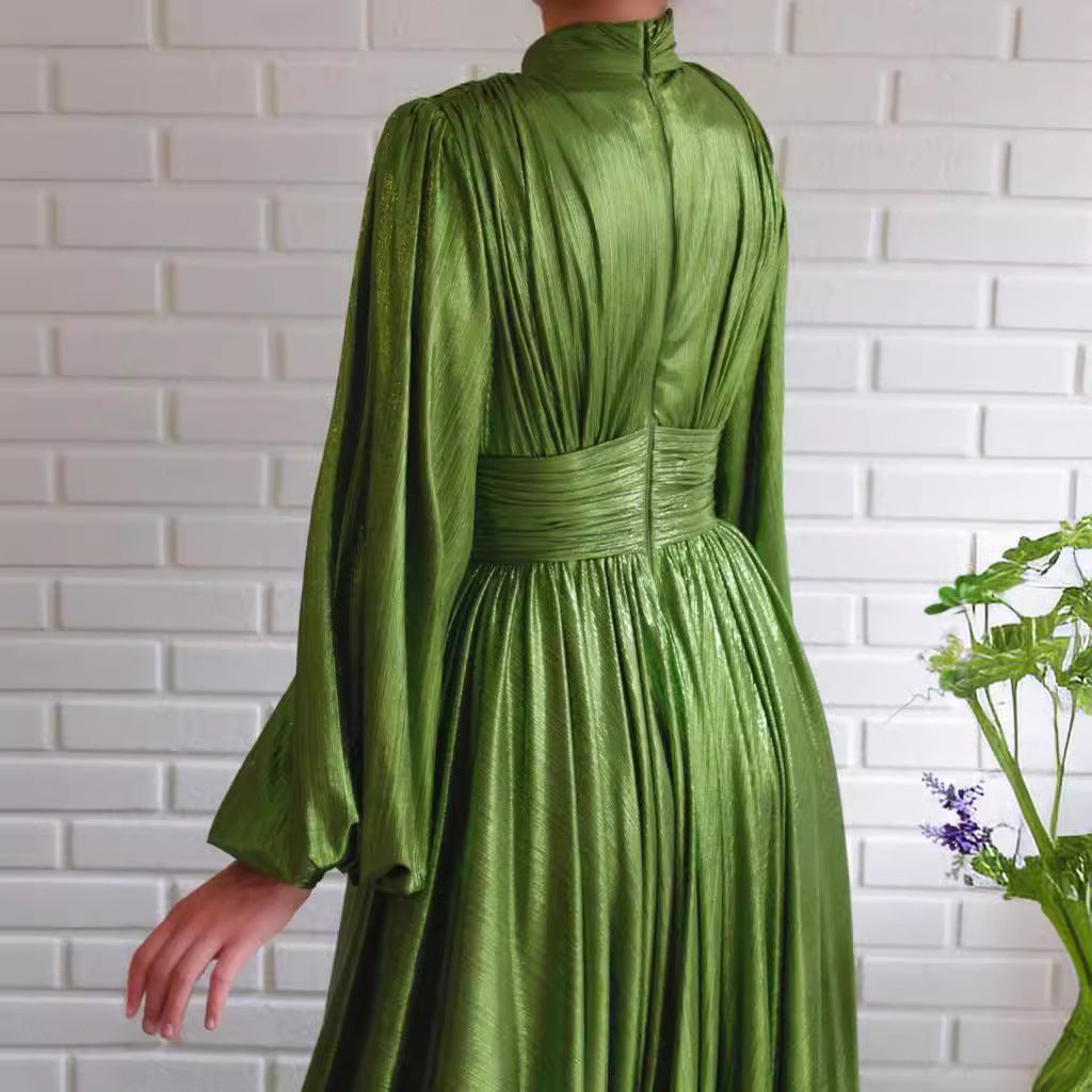 Spring Summer Popular Color Tight Waist Halter Large Swing Sexy Avocado Green Dress Maxi Dress for Women Bella Mia