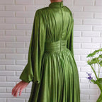Spring Summer Popular Color Tight Waist Halter Large Swing Sexy Avocado Green Dress Maxi Dress for Women Bella Mia
