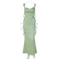 Summer Internet Celebrity Same Lace Strap Backless Dress Fashionable Ruffled Ribbon Dress Bella Mia