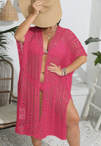 Women Coat Women Clothes Sexy Cutout Woven Bikini Cover Up Short Sleeved Cardigan Bella Mia