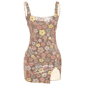 Spring Summer Women Clothing Fashionable Elegant Sexy Slim Fit Square Collar Sequined Hip Split Dress Bella Mia