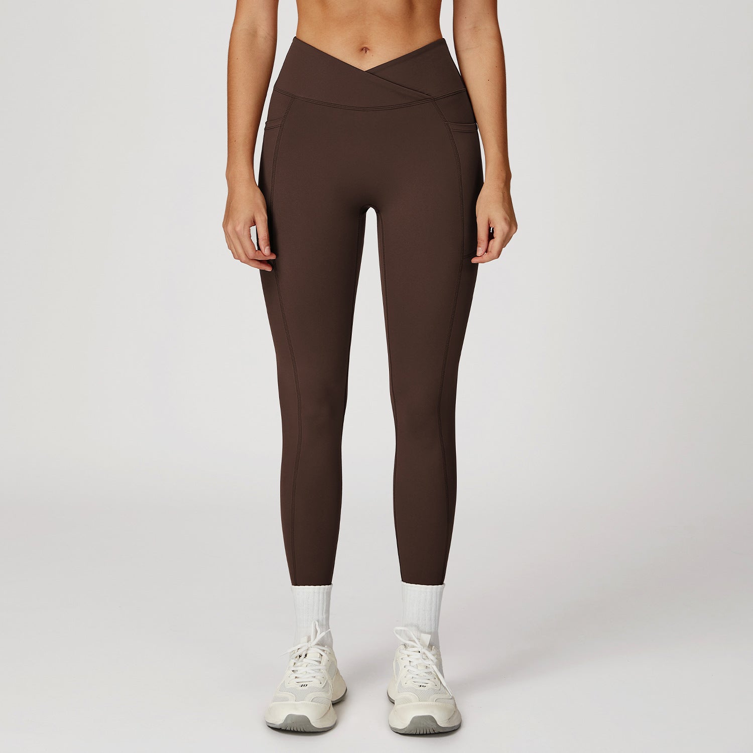 Nude Feel High Waist Yoga Pants Cross Waist Fitness Yoga Pants Women Outdoor Sports Running Tights Bella Mia