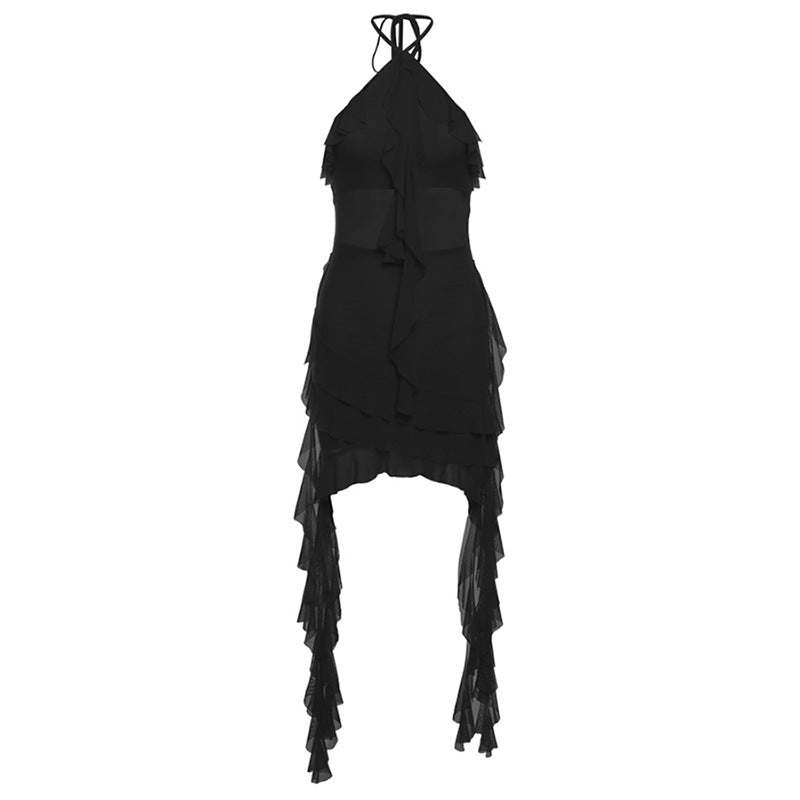 Summer Women Clothing Solid Color Slim High Waist Street Halter Backless Dress Bella Mia