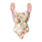 One Piece Printed Skirt Conservative Swimwear Two Piece Women Swimsuit Bella Mia