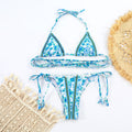 Women Split Swimsuit Women Sexy Ribbon Stitching Lace Strap Printing Bikini Bella Mia